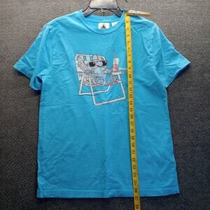 Disney Parks Stitch Graphic T-Shirt Blue Adult Unisex Cotton Casual Tee
